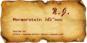 Mermerstein János névjegykártya